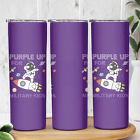 Purple Up For Military Kids Skinny Tumbler Military Child Month Astronaut Outer Space