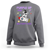 Purple Up For Military Kids Sweatshirt Military Child Month Astronaut Outer Space