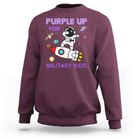 Purple Up For Military Kids Sweatshirt Military Child Month Astronaut Outer Space