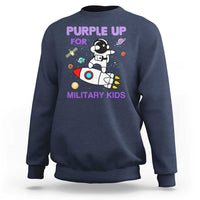 Purple Up For Military Kids Sweatshirt Military Child Month Astronaut Outer Space