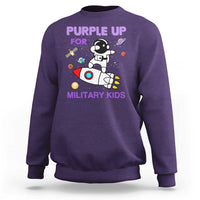 Purple Up For Military Kids Sweatshirt Military Child Month Astronaut Outer Space