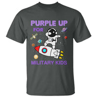 Purple Up For Military Kids T Shirt Military Child Month Astronaut Outer Space