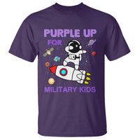 Purple Up For Military Kids T Shirt Military Child Month Astronaut Outer Space