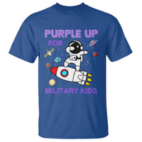 Purple Up For Military Kids T Shirt Military Child Month Astronaut Outer Space
