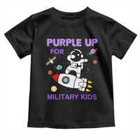 Purple Up For Military Kids Toddler T Shirt Military Child Month Astronaut Outer Space