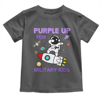 Purple Up For Military Kids Toddler T Shirt Military Child Month Astronaut Outer Space