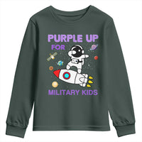 Purple Up For Military Kids Youth Sweatshirt Military Child Month Astronaut Outer Space