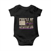 Purple Up For Military Kids Baby Onesie Military Child Month USA Flag Camouflage