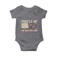 Purple Up For Military Kids Baby Onesie Military Child Month USA Flag Camouflage