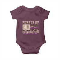 Purple Up For Military Kids Baby Onesie Military Child Month USA Flag Camouflage