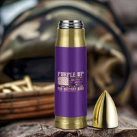Purple Up For Military Kids Bullet Tumbler Military Child Month USA Flag Camouflage