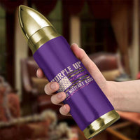 Purple Up For Military Kids Bullet Tumbler Military Child Month USA Flag Camouflage
