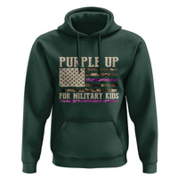 Purple Up For Military Kids Hoodie Military Child Month USA Flag Camouflage