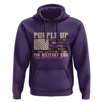 Purple Up For Military Kids Hoodie Military Child Month USA Flag Camouflage