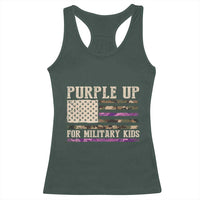 Purple Up For Military Kids Racerback Tank Top Military Child Month USA Flag Camouflage