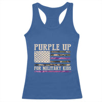 Purple Up For Military Kids Racerback Tank Top Military Child Month USA Flag Camouflage