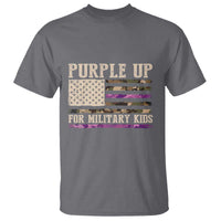 Purple Up For Military Kids T Shirt Military Child Month USA Flag Camouflage
