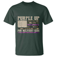Purple Up For Military Kids T Shirt Military Child Month USA Flag Camouflage