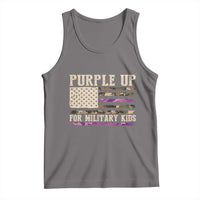 Purple Up For Military Kids Tank Top Military Child Month USA Flag Camouflage