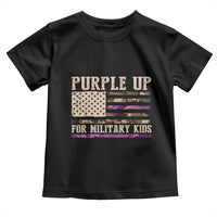 Purple Up For Military Kids Toddler T Shirt Military Child Month USA Flag Camouflage