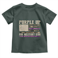 Purple Up For Military Kids Toddler T Shirt Military Child Month USA Flag Camouflage