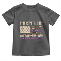 Purple Up For Military Kids Toddler T Shirt Military Child Month USA Flag Camouflage