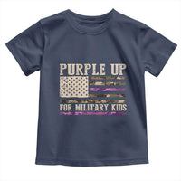 Purple Up For Military Kids Toddler T Shirt Military Child Month USA Flag Camouflage