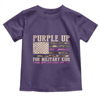Purple Up For Military Kids Toddler T Shirt Military Child Month USA Flag Camouflage