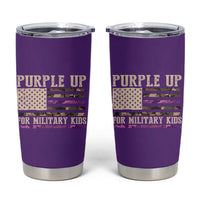 Purple Up For Military Kids Tumbler Cup Military Child Month USA Flag Camouflage