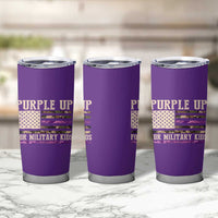 Purple Up For Military Kids Tumbler Cup Military Child Month USA Flag Camouflage
