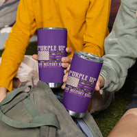 Purple Up For Military Kids Tumbler Cup Military Child Month USA Flag Camouflage
