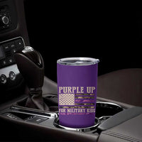 Purple Up For Military Kids Tumbler Cup Military Child Month USA Flag Camouflage