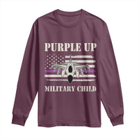 Purple Up For Military Kids Long Sleeve Shirt Month of Military Child Kids Air Force US Flag