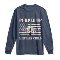 Purple Up For Military Kids Long Sleeve Shirt Month of Military Child Kids Air Force US Flag