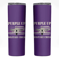 Purple Up For Military Kids Skinny Tumbler Month of Military Child Kids Air Force US Flag