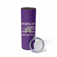 Purple Up For Military Kids Skinny Tumbler Month of Military Child Kids Air Force US Flag