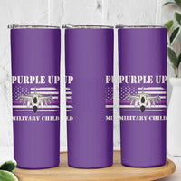Purple Up For Military Kids Skinny Tumbler Month of Military Child Kids Air Force US Flag