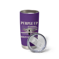 Purple Up For Military Kids Tumbler Cup Month of Military Child Kids Air Force US Flag
