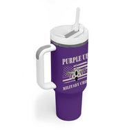 Purple Up For Military Kids Tumbler With Handle Month of Military Child Kids Air Force US Flag