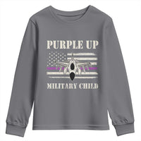 Purple Up For Military Kids Youth Sweatshirt Month of Military Child Kids Air Force US Flag
