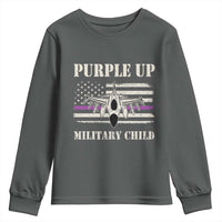 Purple Up For Military Kids Youth Sweatshirt Month of Military Child Kids Air Force US Flag