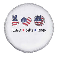 Funny Foxtrots Delta Tangos Spare Tire Cover American Flag Peace Sign Heart Sunflower