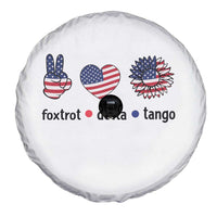 Funny Foxtrots Delta Tangos Spare Tire Cover American Flag Peace Sign Heart Sunflower