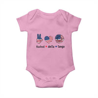 Funny Foxtrots Delta Tangos Baby Onesie American Flag Peace Sign Heart Sunflower