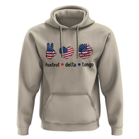 Funny Foxtrots Delta Tangos Hoodie American Flag Peace Sign Heart Sunflower