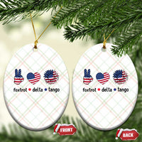 Funny Foxtrots Delta Tangos Ceramic Ornament American Flag Peace Sign Heart Sunflower - Wonder Print Shop