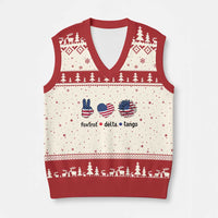 Funny Foxtrots Delta Tangos V-Neck Knit Sweater Vest American Flag Peace Sign Heart Sunflower - Wonder Print Shop