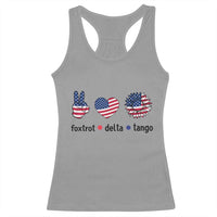 Funny Foxtrots Delta Tangos Racerback Tank Top American Flag Peace Sign Heart Sunflower