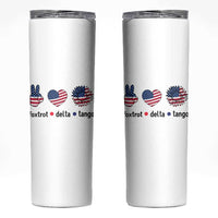 Funny Foxtrots Delta Tangos Skinny Tumbler American Flag Peace Sign Heart Sunflower