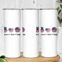 Funny Foxtrots Delta Tangos Skinny Tumbler American Flag Peace Sign Heart Sunflower
